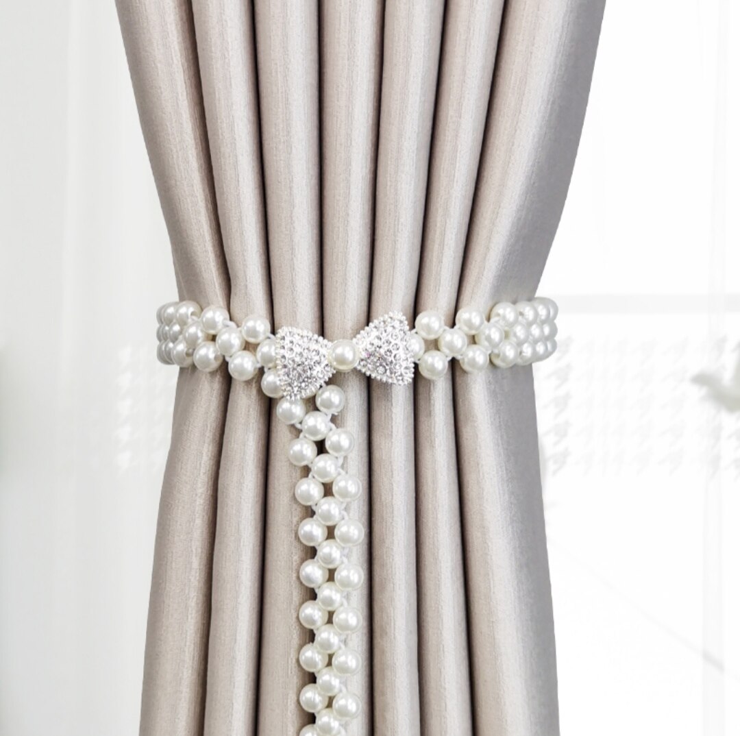 1pc gardiner, elastisk holder med krogspænde, smukt og dekorativt hjemmetilbehør i polyester: 08
