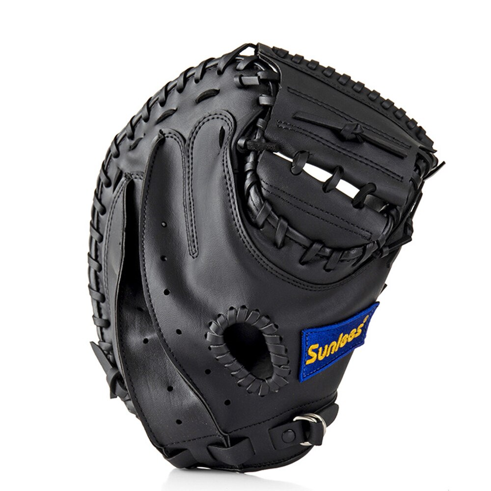 Fdbro Linkerhand Volwassen Training Outdoor Sport Bruin Zwart Pvc Honkbal Catcher Handschoen Softbal Praktijk Apparatuur Grootte 12.5 Inch: Black