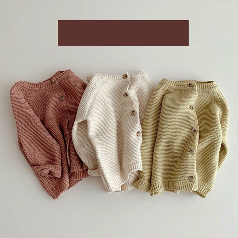 Baby drenge piger cardigan efterårs bomuldstrøje toppe baby børnetøj børn strikket vintertøj 0-2 år spædbarn: Rød / 8m