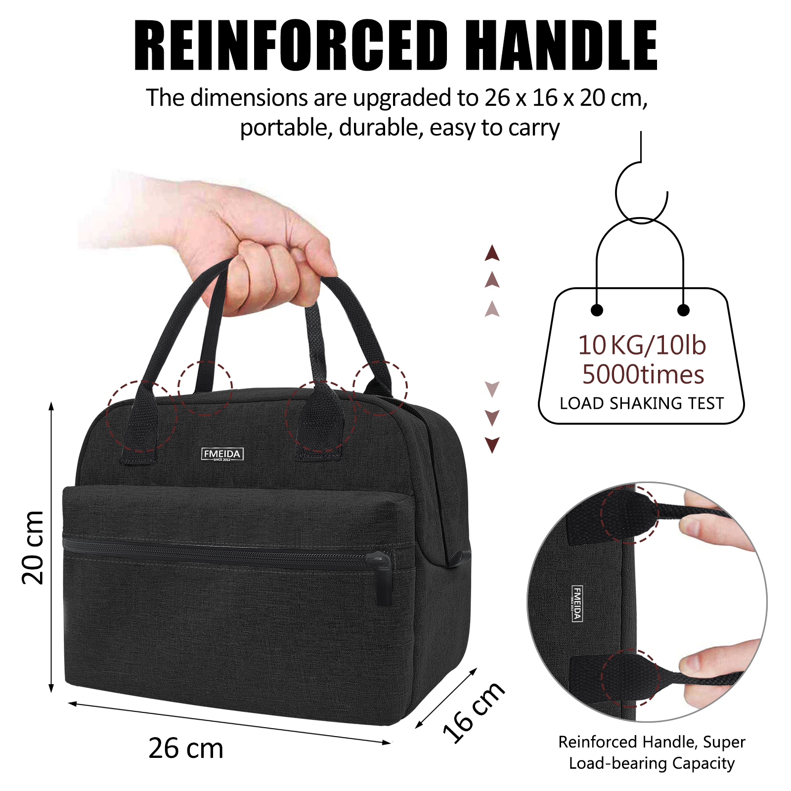 Aosbos Effen Canvas Draagbare Koeler Lunch Tas Thermische Geïsoleerde Multifunctionele Zakken Voedsel Food Picknick Lunchbox Tas Mannen Vrouwen Kids