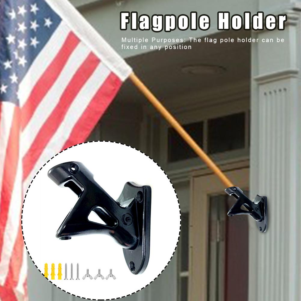 Adjustable 304 Stainless Steel Wall Mounted Flag Holder Windsock Base 2 Angle Flag Pole Mounting Flagpole Bracket