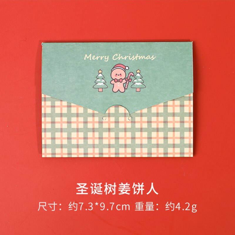 1Pc Christmas Greeting Card Kids Mini Christmas Blessing Greeting Cards Envelope Year Postcard Card Xmas Party: Gingerbread Man