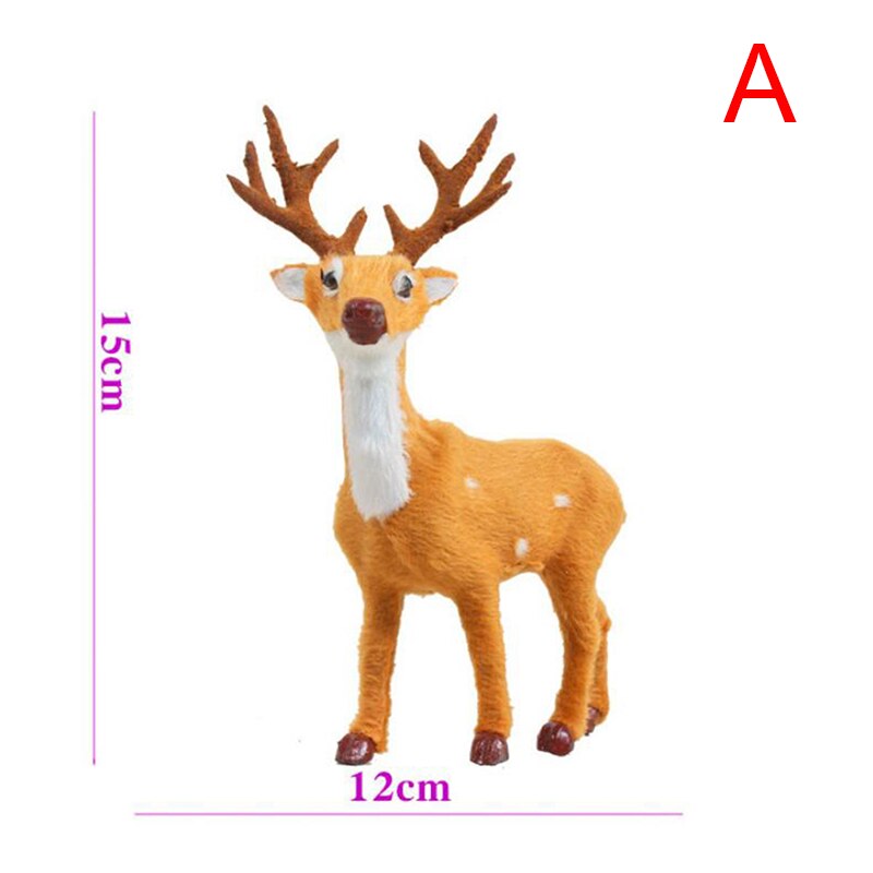 Simulación de Navidad de ciervo, reno, alce, miniaturas de jardín para el hogar, decoración: 20cm