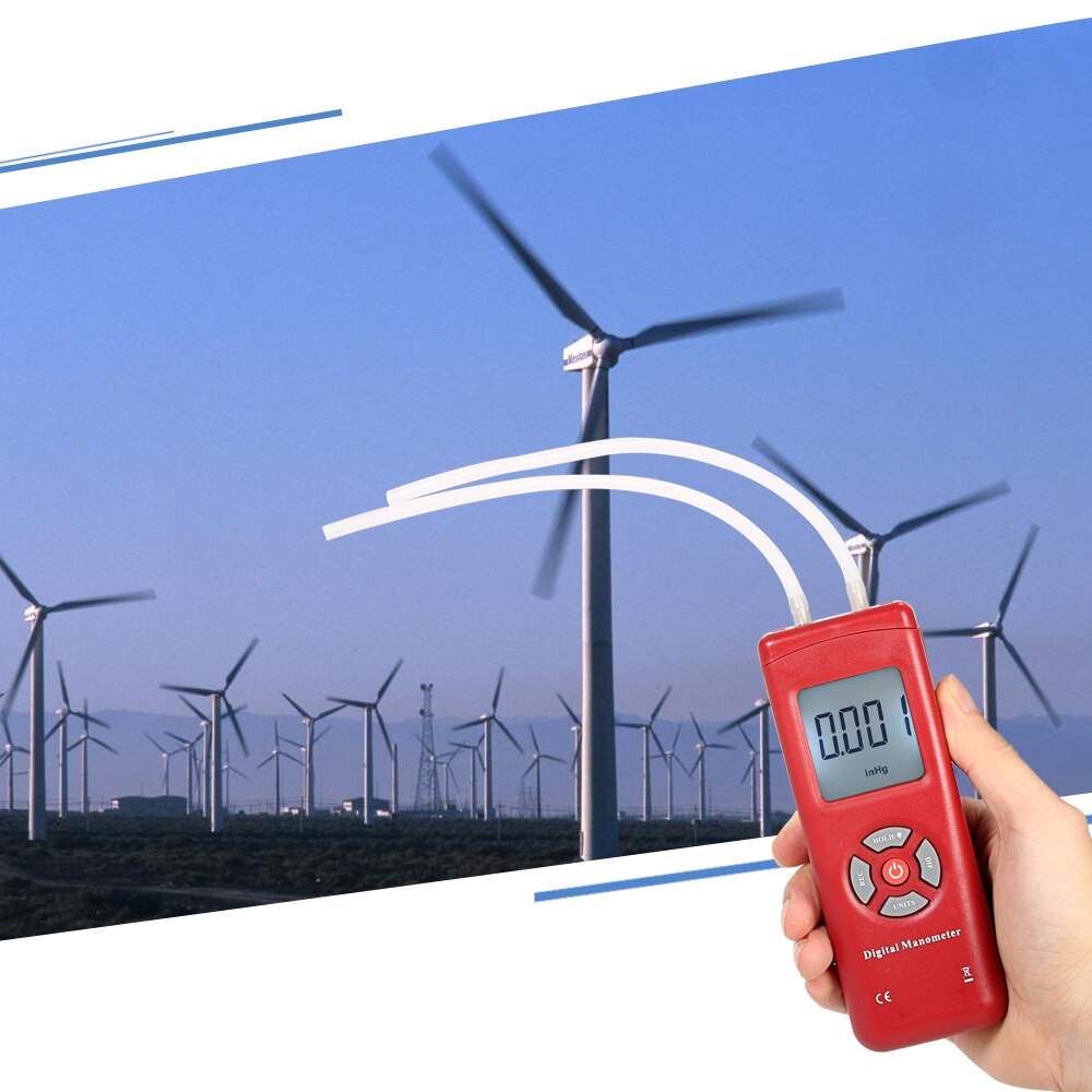 Handheld Digital Dual-port Manometer pressure gauge Differential Air Pressure Tester pressure measuring instruments