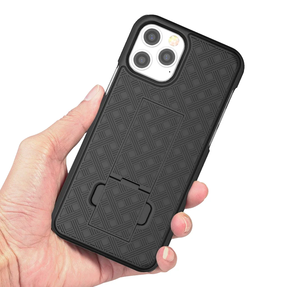 2 w 1 Shell Holster Combo Case Kickstand Waist Belt Clip Phone Cover dla iPhone 16 14 13 12 Pro Mini 11 Pro Max X XS 7 8 15 PLUS