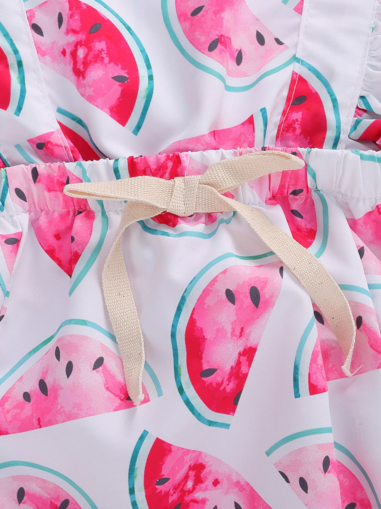 0-24M Neugeborene Baby Mädchen Jungen Strampler Wassermelone Druck Rüschen Hülse Overalls Outfits