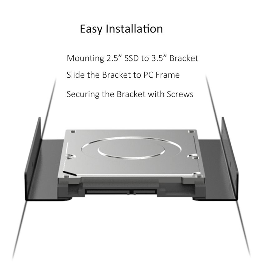 2 paquetes de 2,5 a 3,5 pulgadas SSD soporte para disco duro soporte de montaje metálico (2x25Rack)