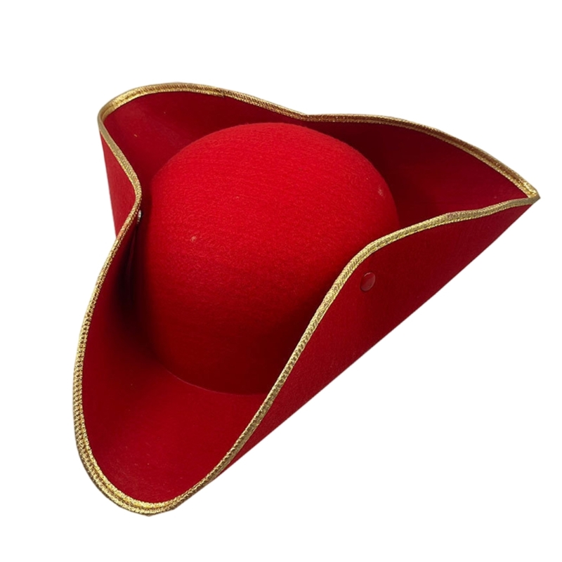652F Lightweight Pirate Hat Colonial Tricorn Hat Fun Crazy Hat Carnivals Pirate Hat Carnivals Party Cute Hat for Adult