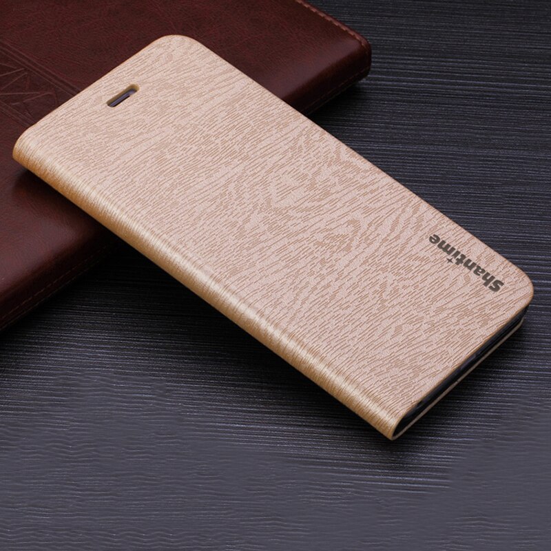 Wood grain PU Leather Case For Oukitel C17 Pro Flip Case For Oukitel C17 Business Phone Bag Case Soft Silicone Back Cover: For Oukitel C17 / Gold
