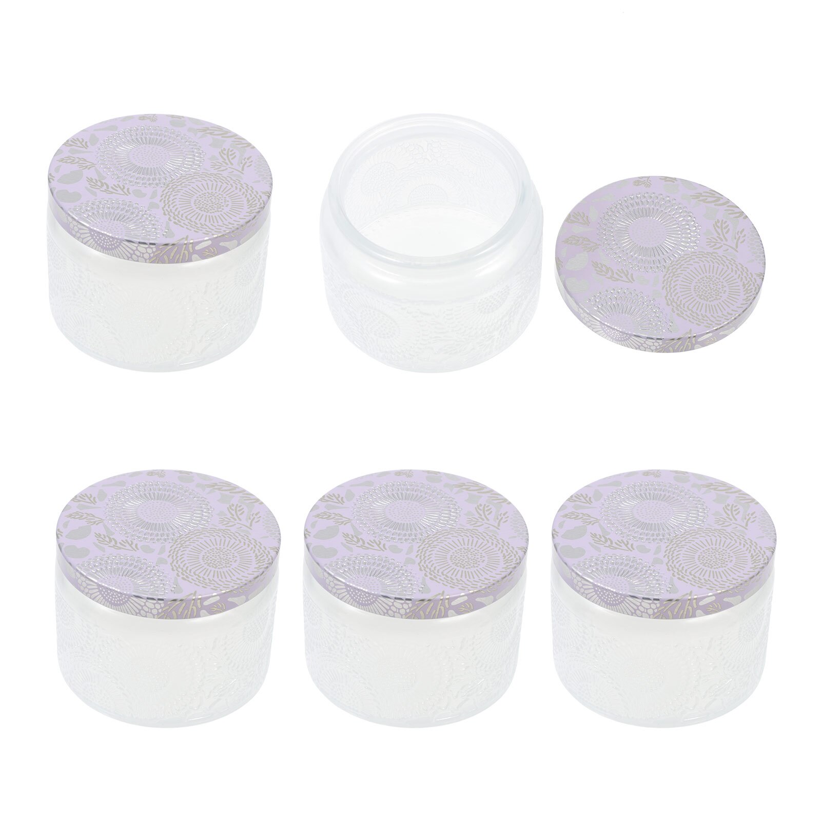 Bocaux à bougies exquis, 5 pièces, bougeoirs à faire soi-même, récipients pour bougies d'aromathérapie: White