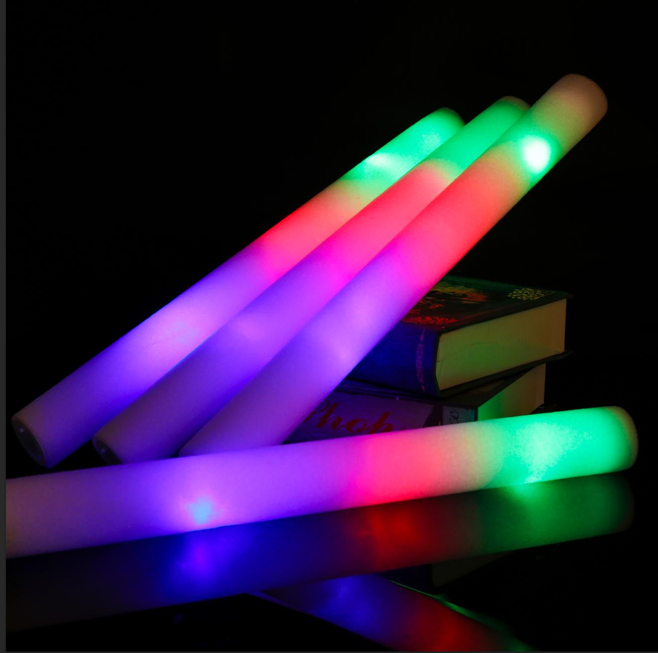 Bâtons lumineux LED en vrac, 12/15/30 pièces, bâton lumineux en mousse RGB coloré, Tube de joie, lumière foncée pour noël, anniversaire, fête de mariage: Olive