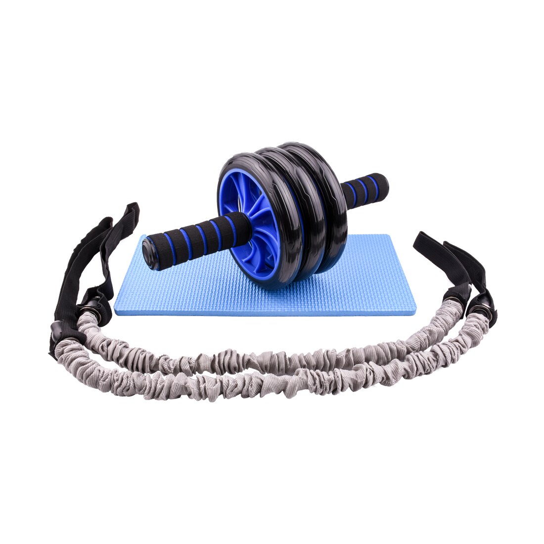 AB Wheels Roller with Resistance Bands Door Anchor Abdominal Exercise Machine Core Strength Muscle Trainer Fitness Home Gym Gear