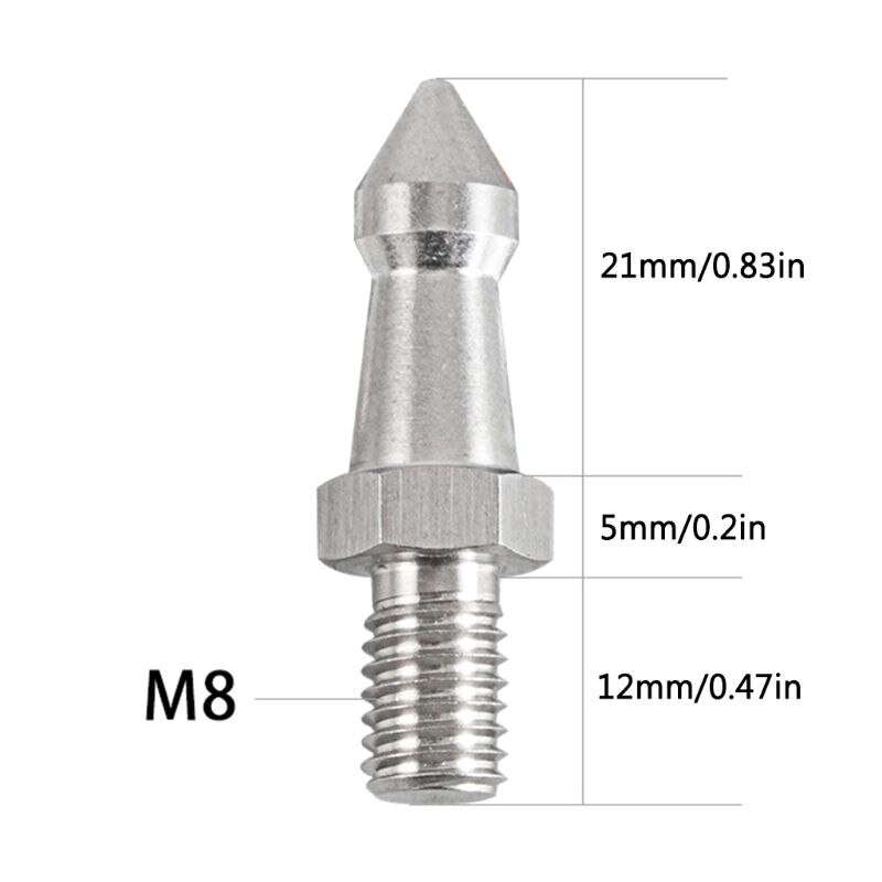 2PCS Stainless Steel Tripod Spikes 3/8 1/4 M8 Camera Spike Monopod Foot Screw U1JA