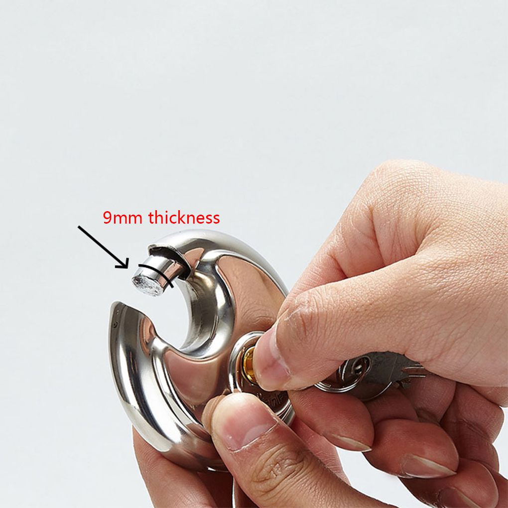 70mm Stainless Steel Anti-Theft Padlock Large Round Discus Lock For Warehouse Door Bicycle Anti Theft Lock With Key