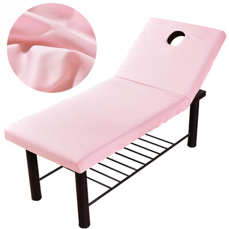 Polyester massagebordsklud sengetøjsark skønhedssalon spa sengetæksark med ansigtshul ren farve