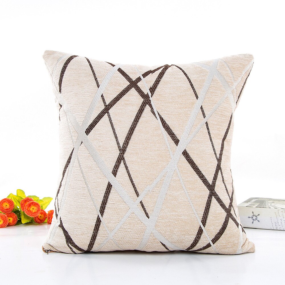 Peluche rayé taie d'oreiller Kissen confortable housse de coussin pour la maison oreillers décoratifs pour canapé Cojines Decorativos Para Sofá