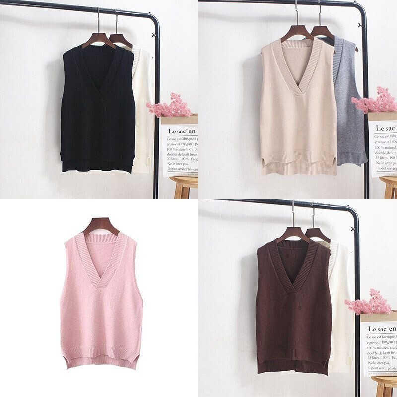 Lobster Sweater Women Sweater Vest Women Cute Colorblock Graphic Y2k Cap Sleeve Vneck Knitted Tank Top Vintage Loose Pullover Sweater Gilet Black At Women's Clothing Store Trendy Clothes
