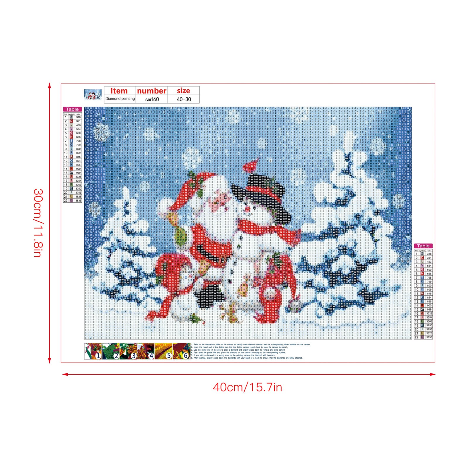 DIY 5D Christmas Diamond Painting Kit Snowman Christmas Tree Santa Pattern Round Full Drill Diamond Painting Embroidery