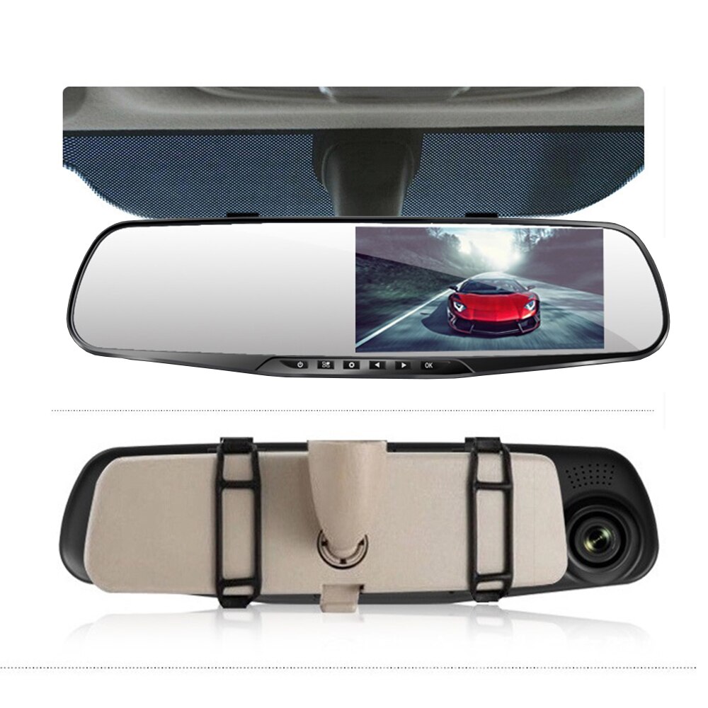 4.3 Inch Auto Achteruitkijkspiegel Auto Spiegel Video Fhd 1080P Auto Dvr Camera Achteruitkijkspiegel Digitale Video Recorder dual Lens Dashcam