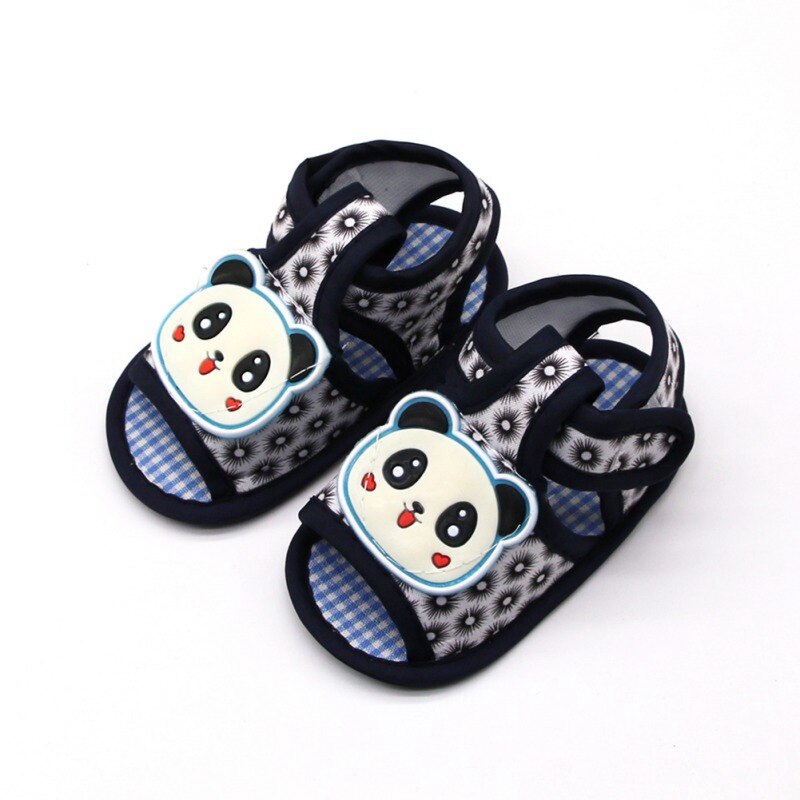 Sandálias Da Menina do bebê Sapatos de Bebê Bonito Panda Lona de Algodão Da Menina do Menino de Verão Sandálias Sapatos de Bebê Sandálias de Praia 0-18 mês: B / 0-6 meses