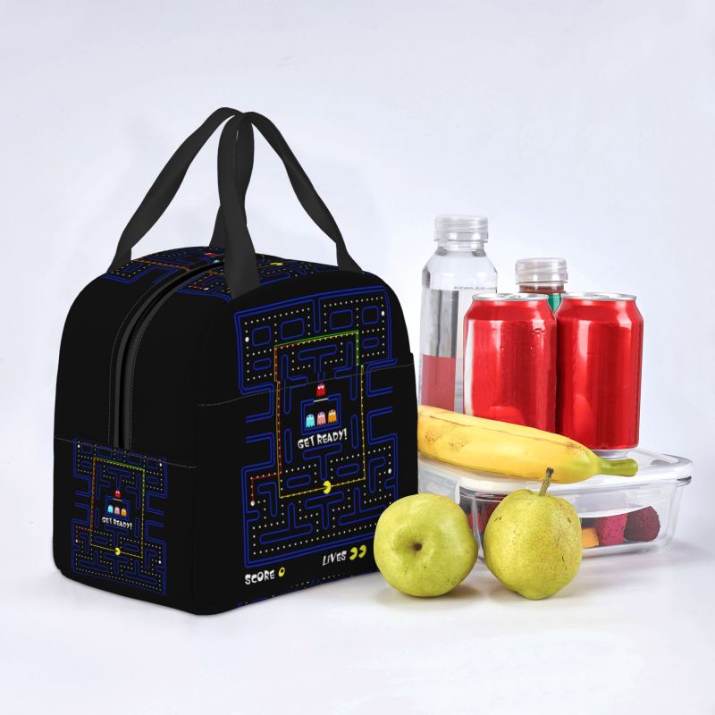 Classic Video Arcade Game Collage Insulated Lunch Bag Reusable Cooler Thermal Lunch Box Women Children Food Container Tote Bags