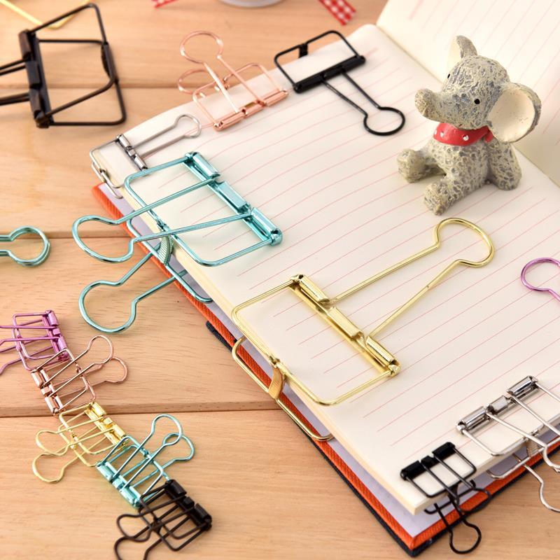 mini cip metall bulldog mappe klips notatbok farge sengenett