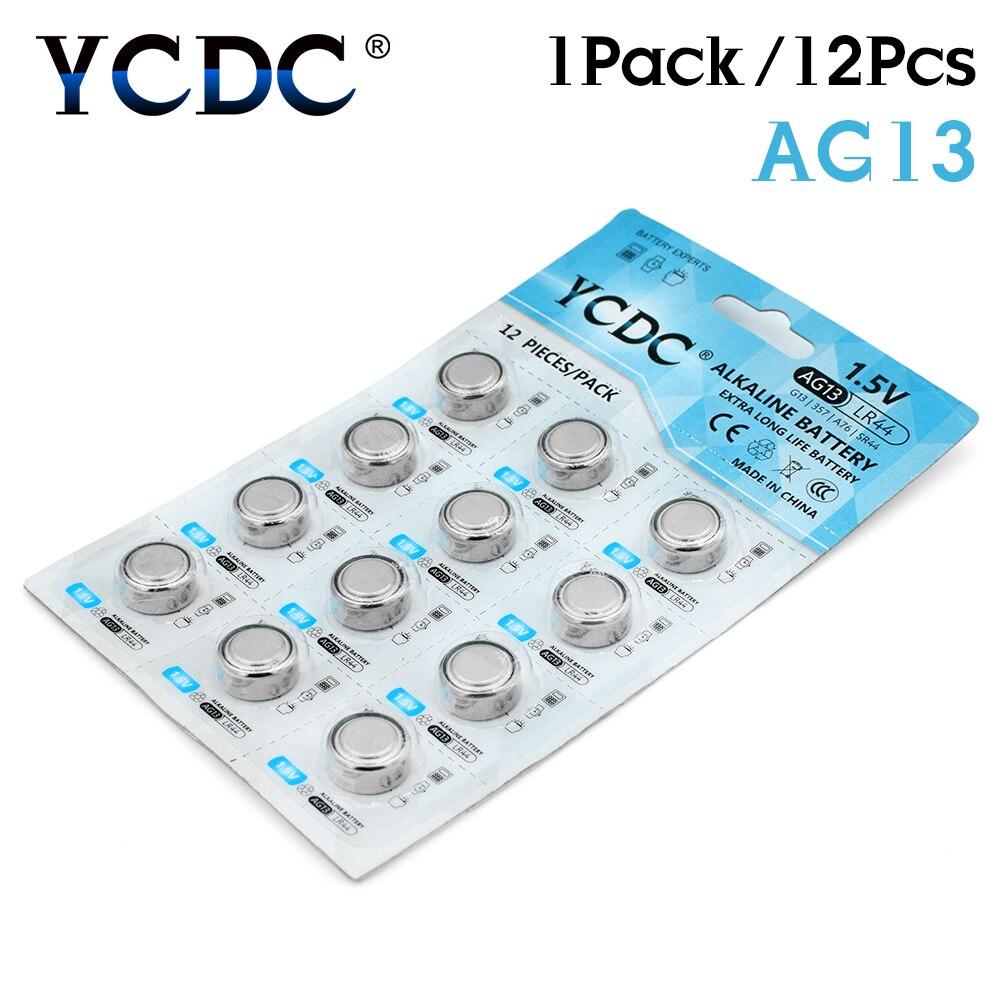 YCDC AG13 Geschmack Batterie LR44 357A S76E 1,5 V AG13 alkalisch Knopfzellen Batterien Für Uhr Elektronische Fernbedienung 12 teile/los