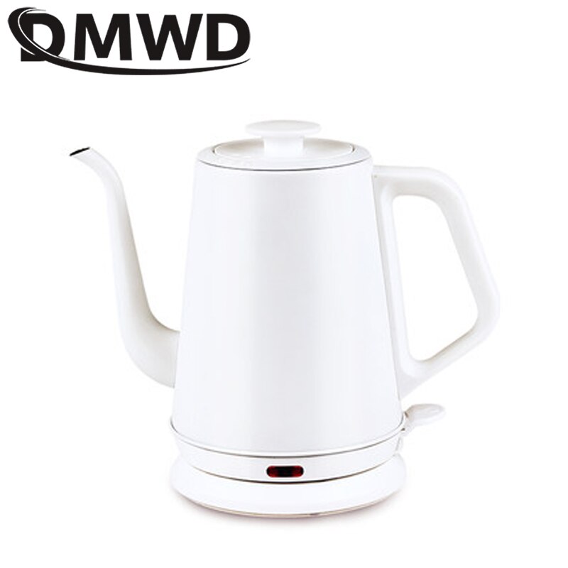 Rvs Zwanenhals Ketel 1L Fijne Mond Waterkoker Drip Koffie Hand Ponsen Pot 220V 1000W Elektrische Water boiler: White
