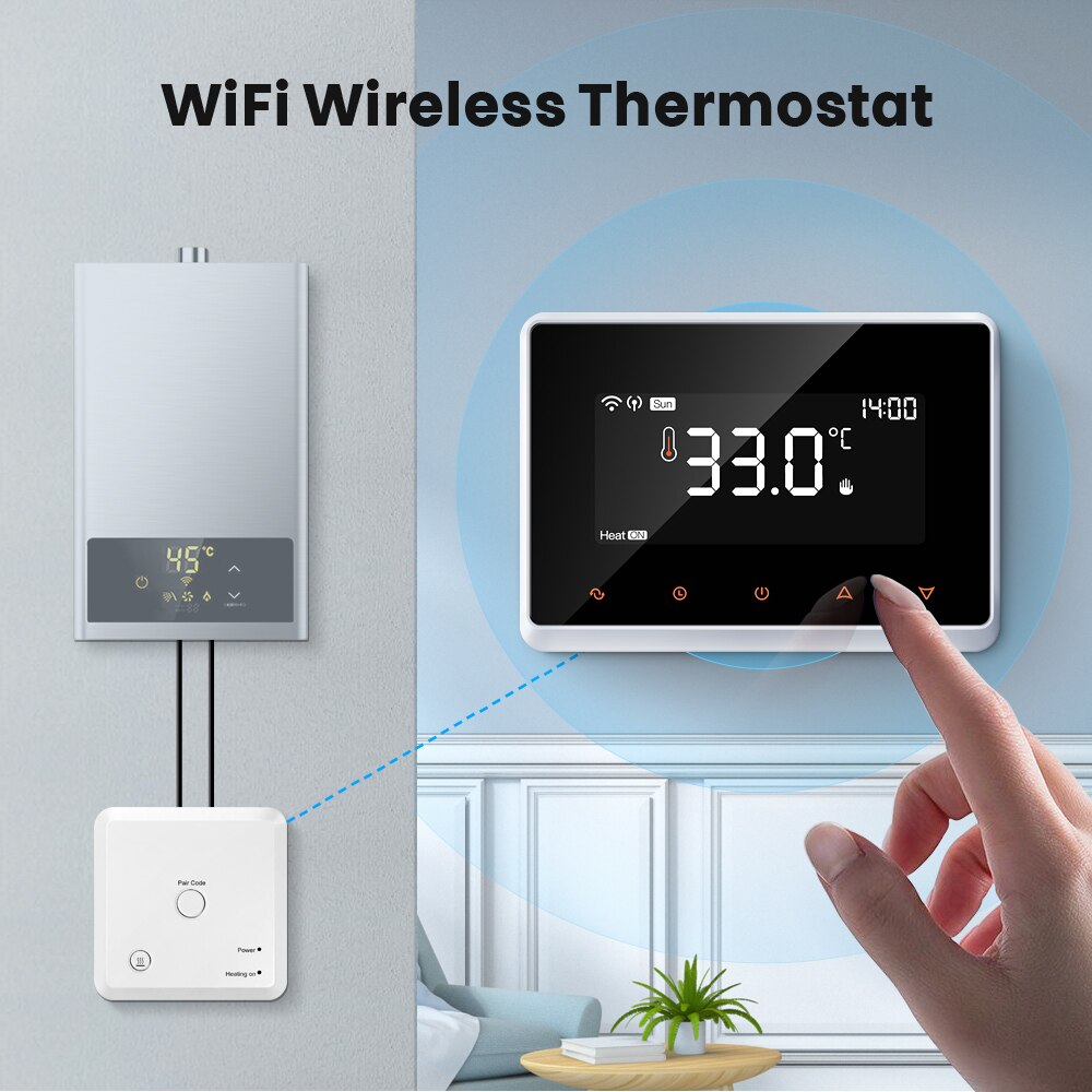 AVATTO Tuya RF Wireless WiFii Smart Thermostat Temperature Controller for Gas Boiler Water Heating Works with Alexa Google Home