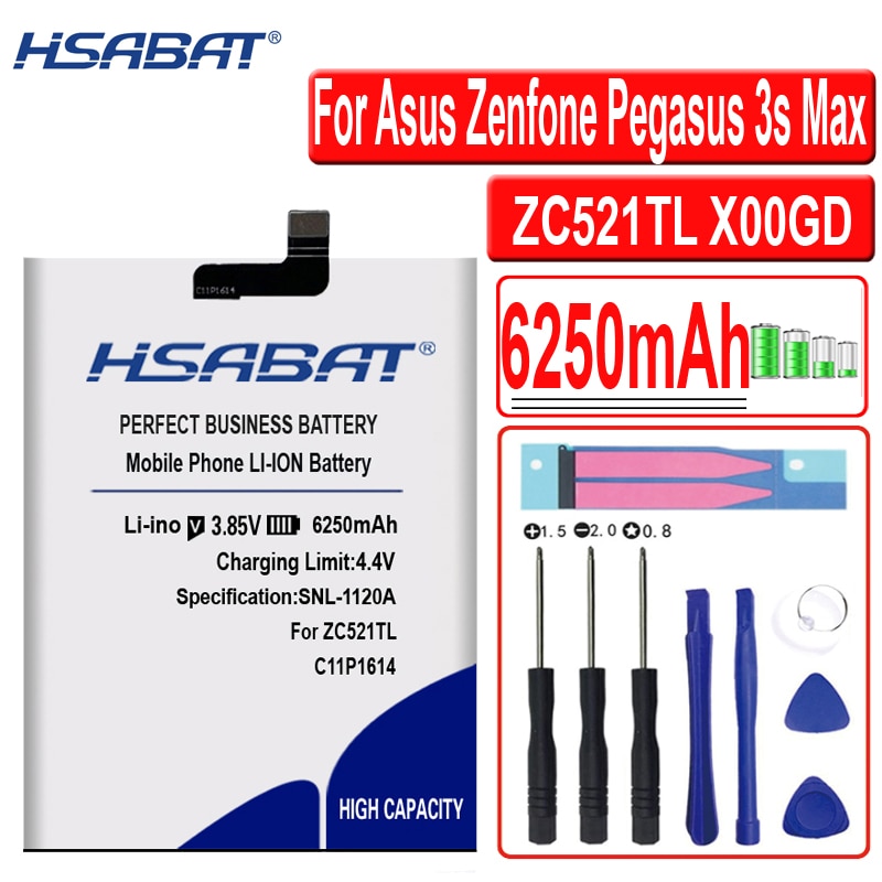 Hsabat 6250 Mah C11P1614 Batterij Voor Asus Zenfone Peg Asus 3 S Max ZC521TL X00GD