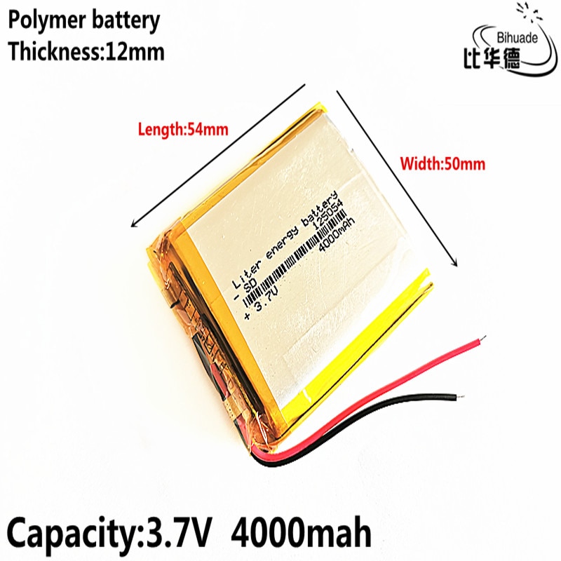 BIHUADE 3.7V 4000mAh 125054 lithium polymer battery MP3 MP4 navigation instruments small toys