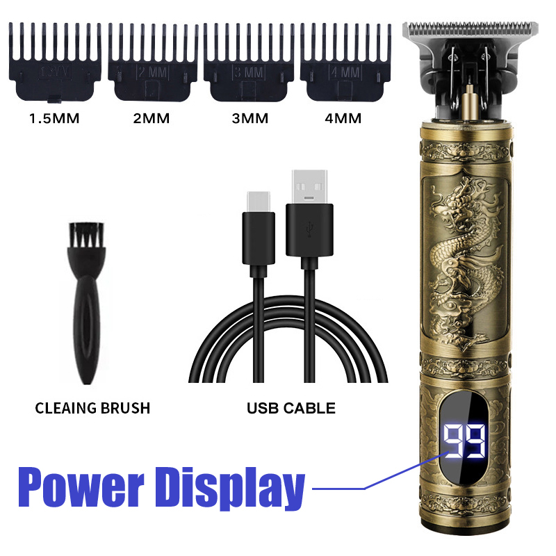 Beard Trimmer for Men Zero Gapped T-Blade Hair Clipper & Mustache Trimmer Kit with LCD Display Hair Shears: SKY BLUE