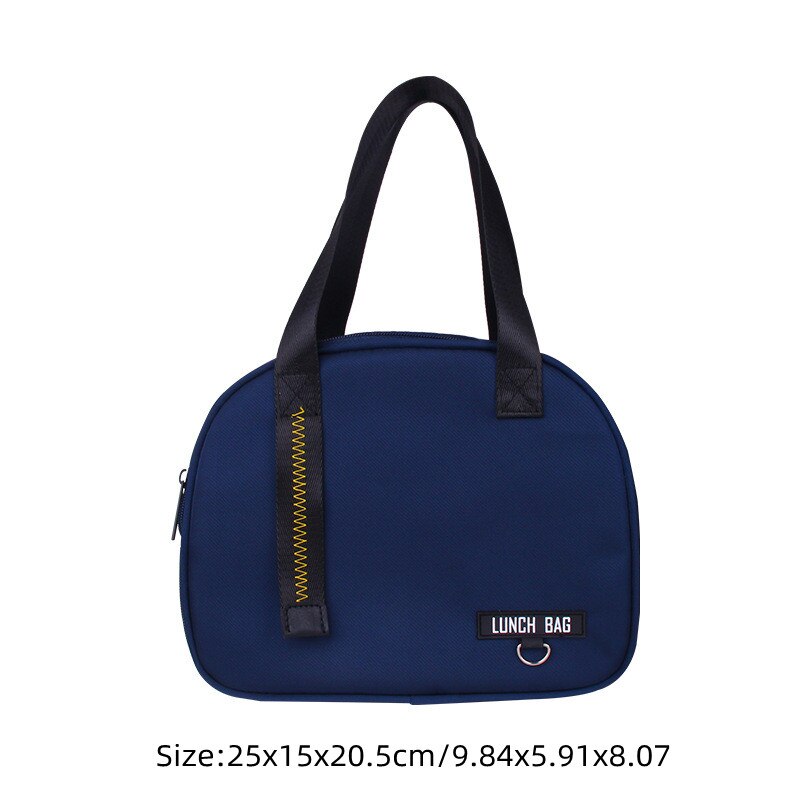 Draagbare Canvas Lunch Tas Vrouwen Outdoor Camping Wandelen Picknick Voedsel Koeler Pouch Reizen Eten Opslag Thermische Pakket Accessorie: D Navy