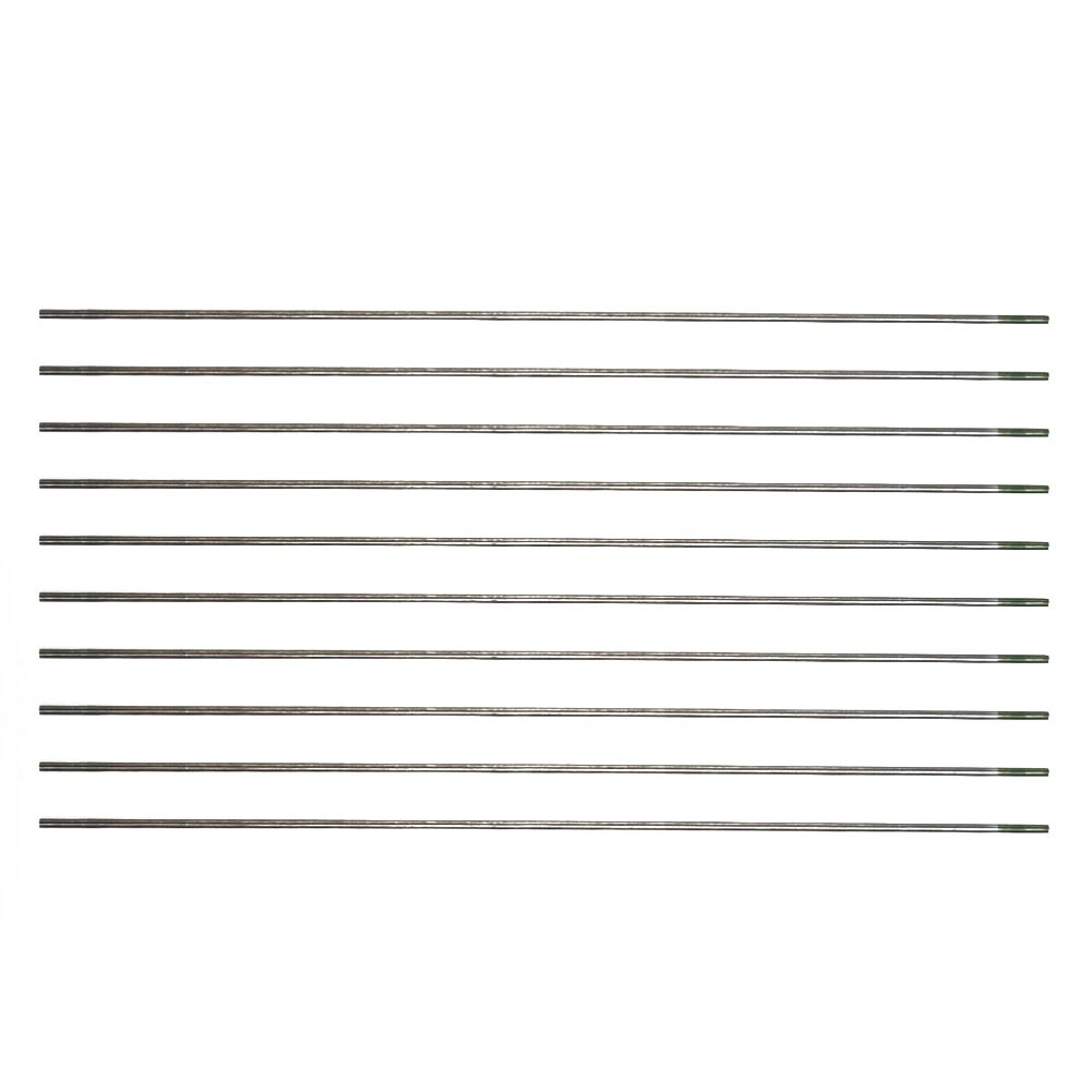 Electrodos de soldadura de tungsteno TIG, Punta verde WP, 1,6/2,0/2,4/3,0/3,2/4,0x175mm para soldadura de acero al carbono, 10 Uds.