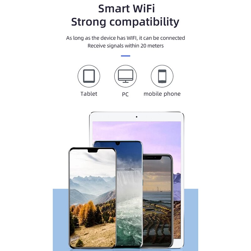 Telecamera endoscopio Wifi a doppio obiettivo con boroscopio 8.0mm con 6 luci a portato regolabili che funzionano con Smartphone androide IOS 3.28FT