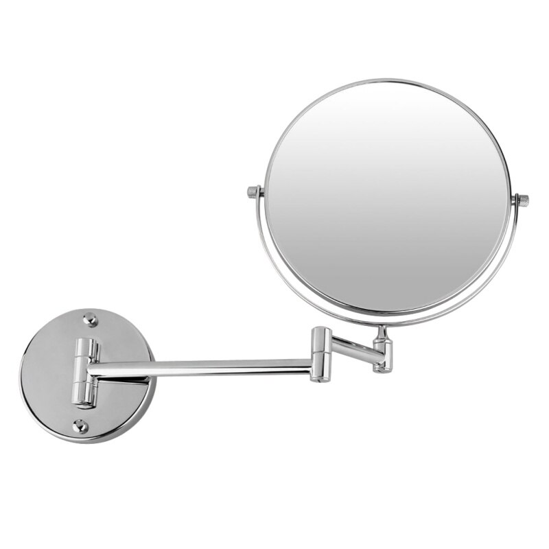 Chrome Round Extending 8 inches cosmetic wall mounted make up mirror shaving bathroom mirror 3x Magnification
