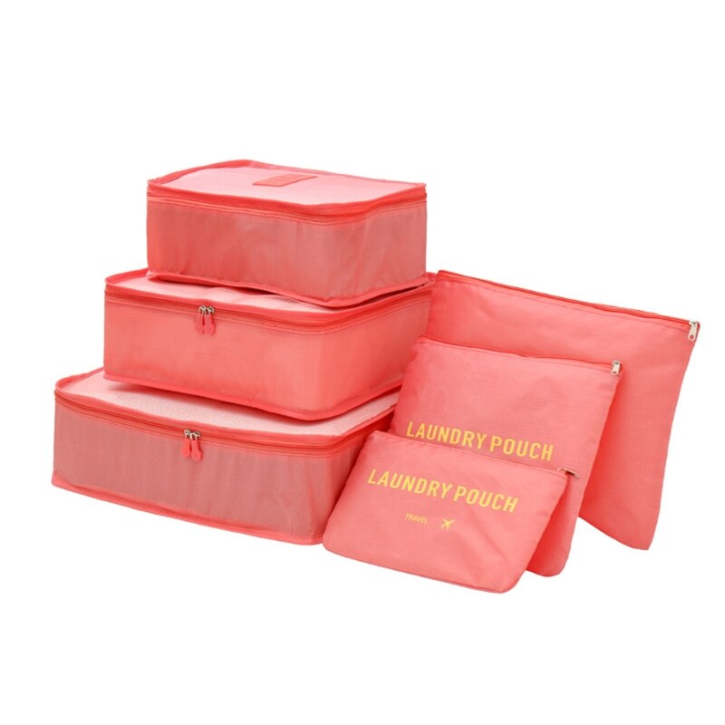 6 Pcs Set Large Capacity Travel Storage Bag with Reinforced Zipper Duvets Sheets Y5JC