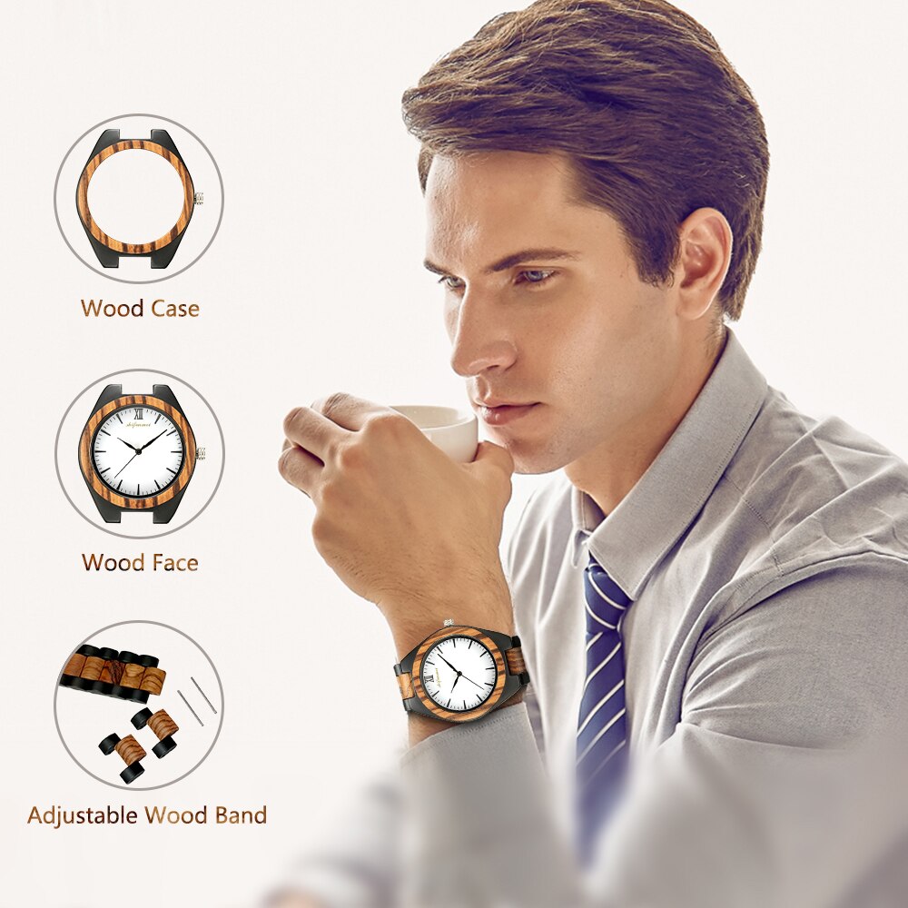 Shifenmei Holz Uhren Herren Gravur Männer Sport Uhren Quarz Armbanduhr Brauch Holz Uhr Relogio Masculino