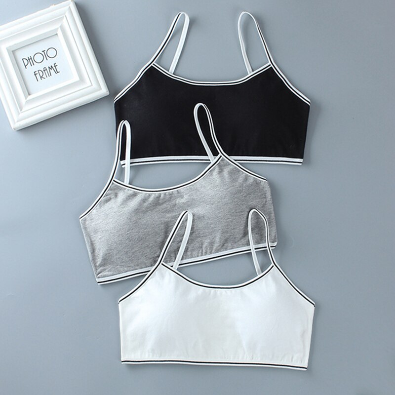 3Pcs Katoen Meisjes Beha Ontwikkelingsstoornissen Vest Sling 8-16 Jaar Oude Kinderen Tube Top Training Beha Tiener meisjes Kleding 10 14 16