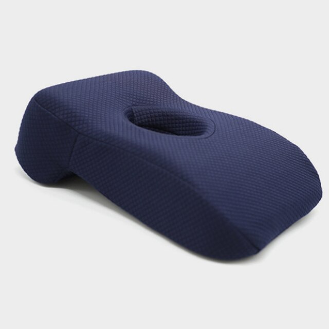 Memory Foam Nap Pillow Office Noon Sleeping Pillow School Table Desk Pillow Breathable With Hole for Face Down Sleeper HM005: Air layer rhombus