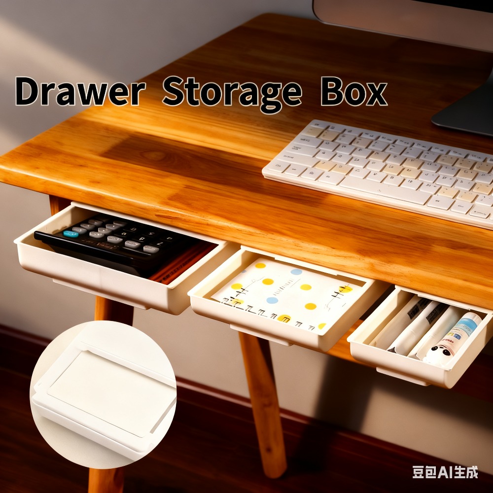 Bureau-organizer lade verborgen zelfklevende plastic opbergdoos voor op het bureau accessoires pennen briefpapier diverse opbergkoffer