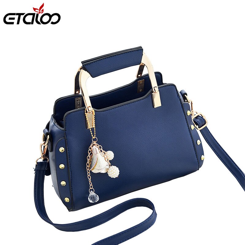 Handbag Women Shoulder Bag Luxury Handbags Women Bags Leather Messenger Bag: Blue