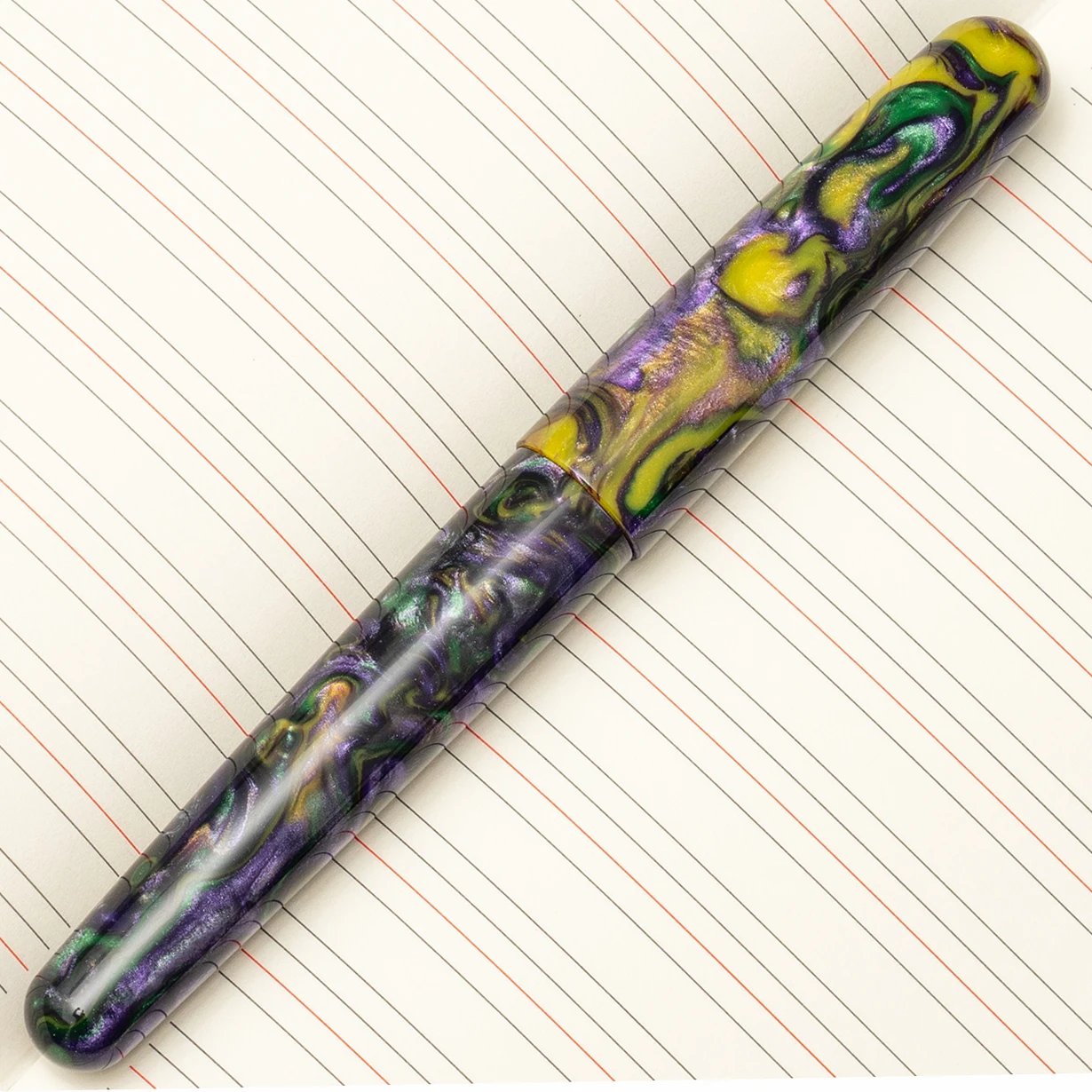 Fuliwen 017 Resin Fountain Pen EF/F/M/Blade Nib Big Size Ink Pen Luxury Unique Irregular Patterns Pen for Office Business: Navy Blue / F