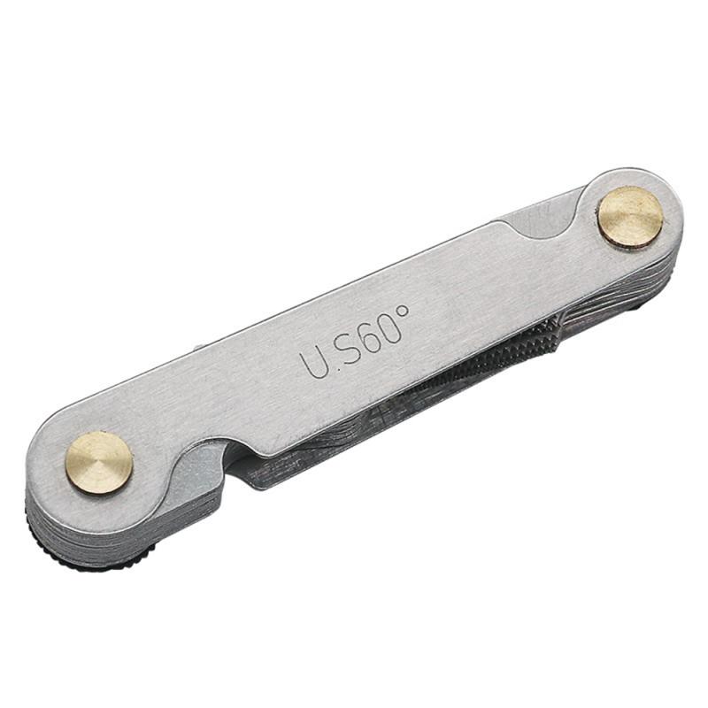 Thread Measuring Gage Gauge Stainless Steel Metric Imperial Screw Pitch Thread Plug Gage30/51/52/60/55°58PCS Metric US UK Pitch