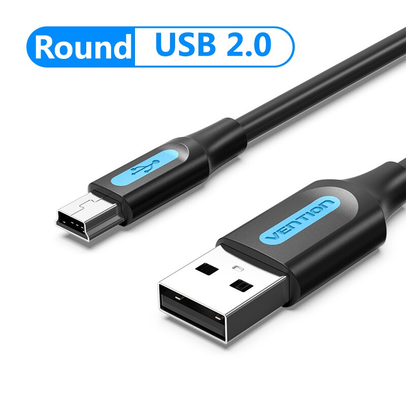 Vention Mini USB Cable Mini USB 2.0 to USB Fast Data Charger Cable for MP3 MP4 Player Car GPS Digital Camera HDD Mini USB: Round Cable COMB / 0.25m