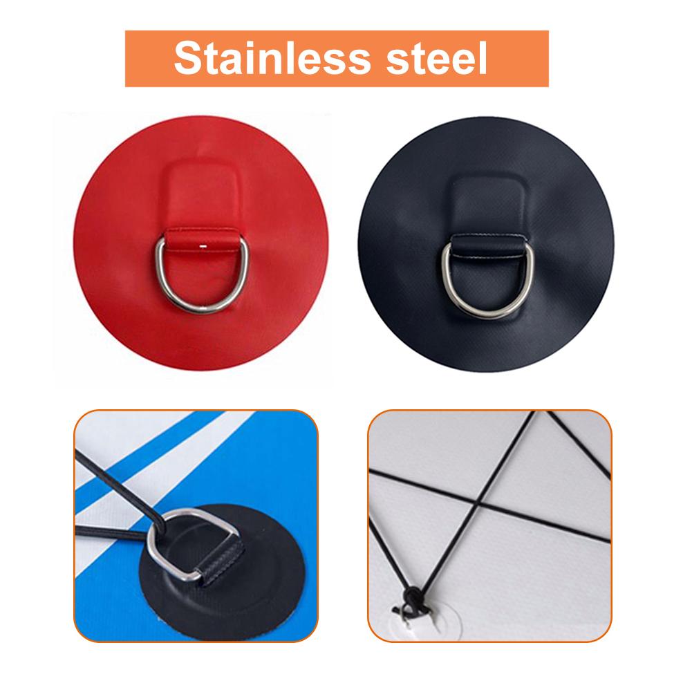 Rvs D-Ring Pad Patch PVC Ronde ring Pad voor Opblaasbare Boot Vlot Rubberboot Surfplank Waterscooters Onderdelen Accessoires 4