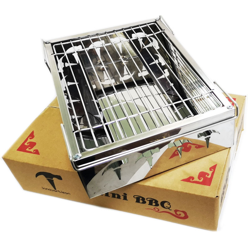 Grill Edelstahl Unbeschichtete Holzkohle Grill Kleine Mini Grill Grill Abendessen draussen Grill