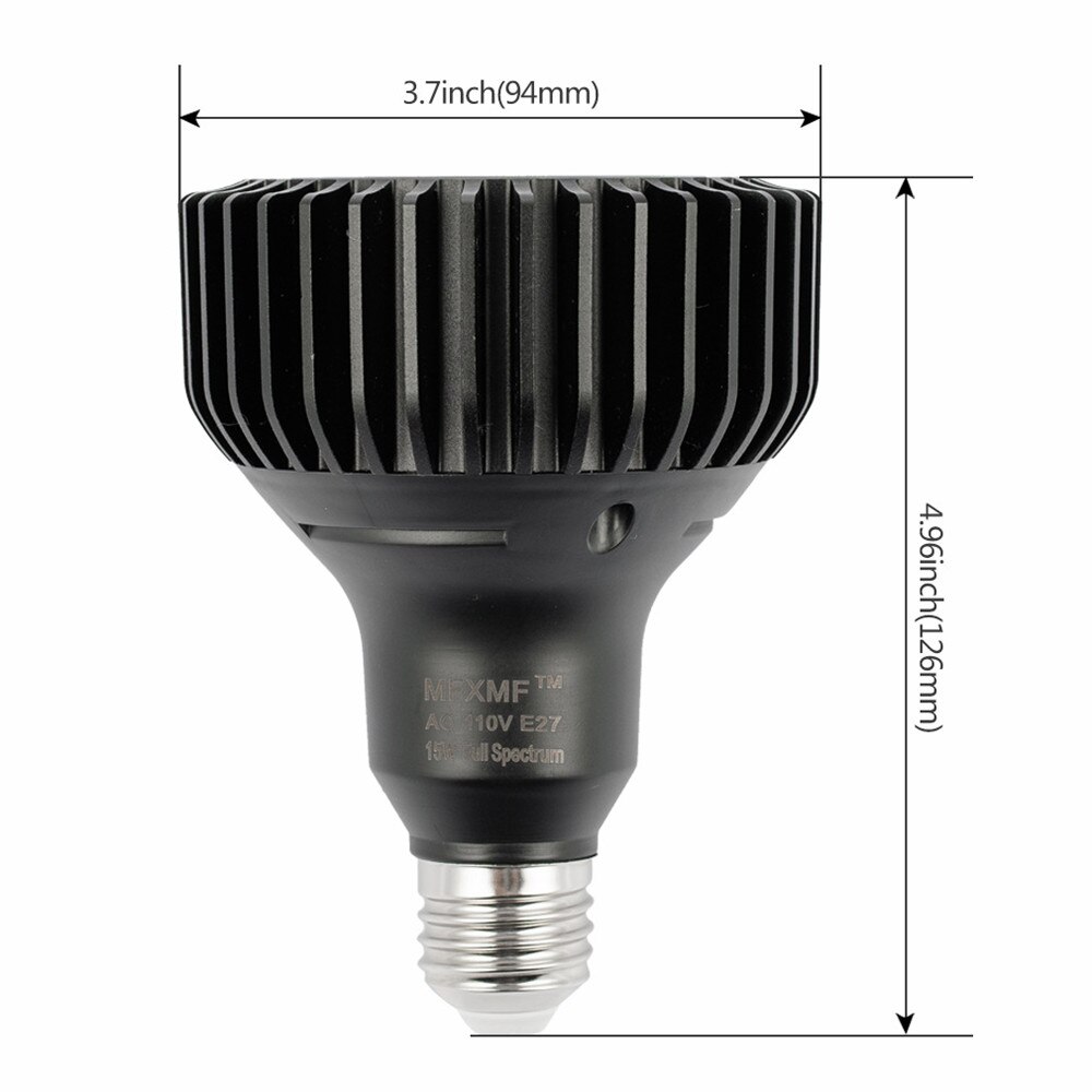 Lámpara led COB E27 de espectro completo, 3500K, 85-265V, 1500LM, para cultivo de vegetales en planta de interior