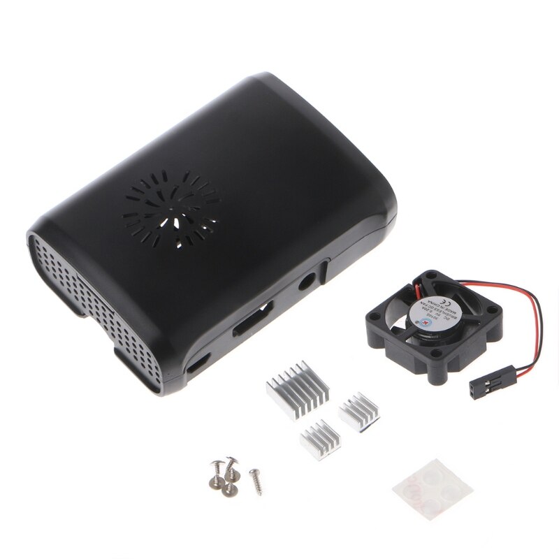 Pi Box ABS Case with Fan Module for Raspberry Pi 3/2/b plus with 3pc Heat Sink