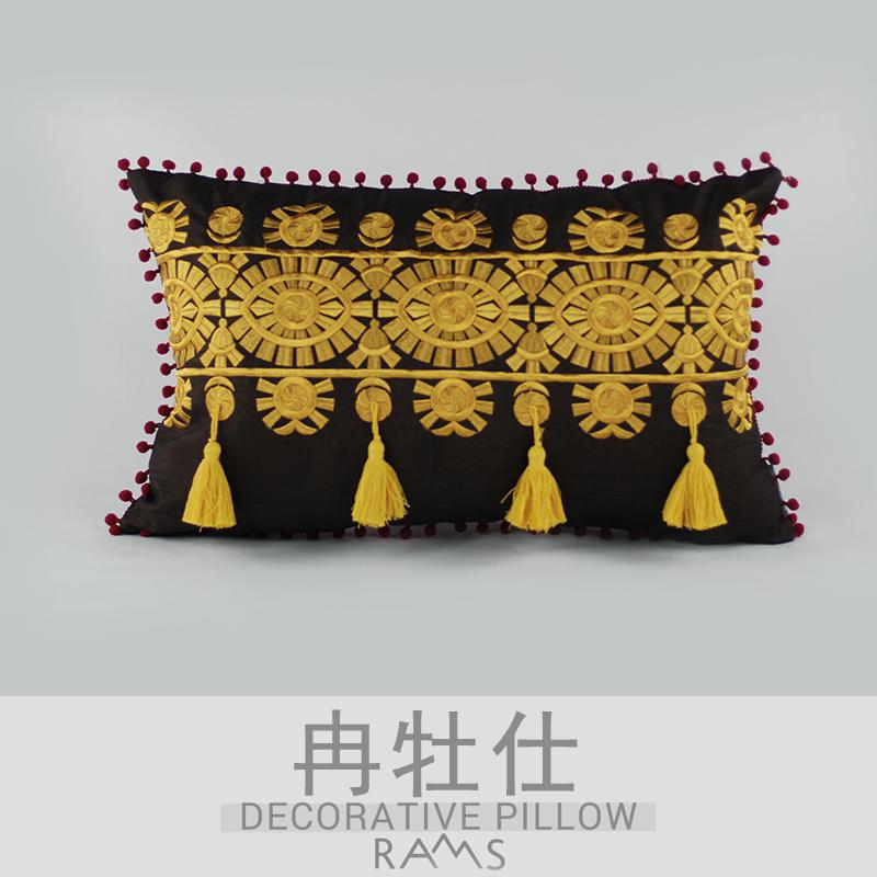 2020 Rams Ricamato Decorativo Geometrico Cuscino Cuscino Complementi Arredo Casa Ricamo: 4 / 50x50cm cover only